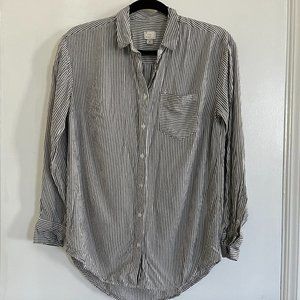 A New Day Blue and White Striped Button Down Shirt